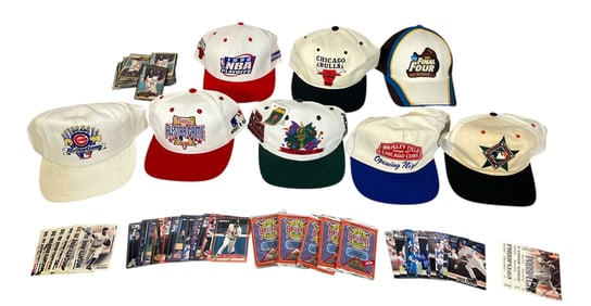 Vintage Baseball & Basketball Hats, & Baseball Cards