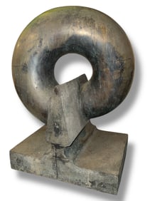 Substantial Biomorphic Abstract Iron & Bronze Sculpture