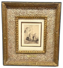REMBRANDT VAN RIJN (Dutch, 1606-1669) "Three Oriental Figures", Reverse Plate Etching