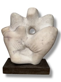 HANS SCHLEEH (German, 1928-2001) "Rescue" 1965 Mid-Century Abstract Marble Sculpture