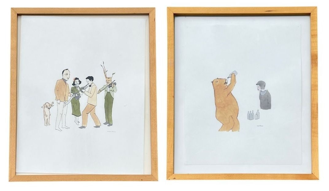 Two MARCEL DZAMA (Canadian, b. 1974)  Untitled Drawings (1 of 5)