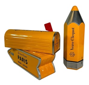 Collection of VEUVE CLICQUOT Champagne Advertisement Containers