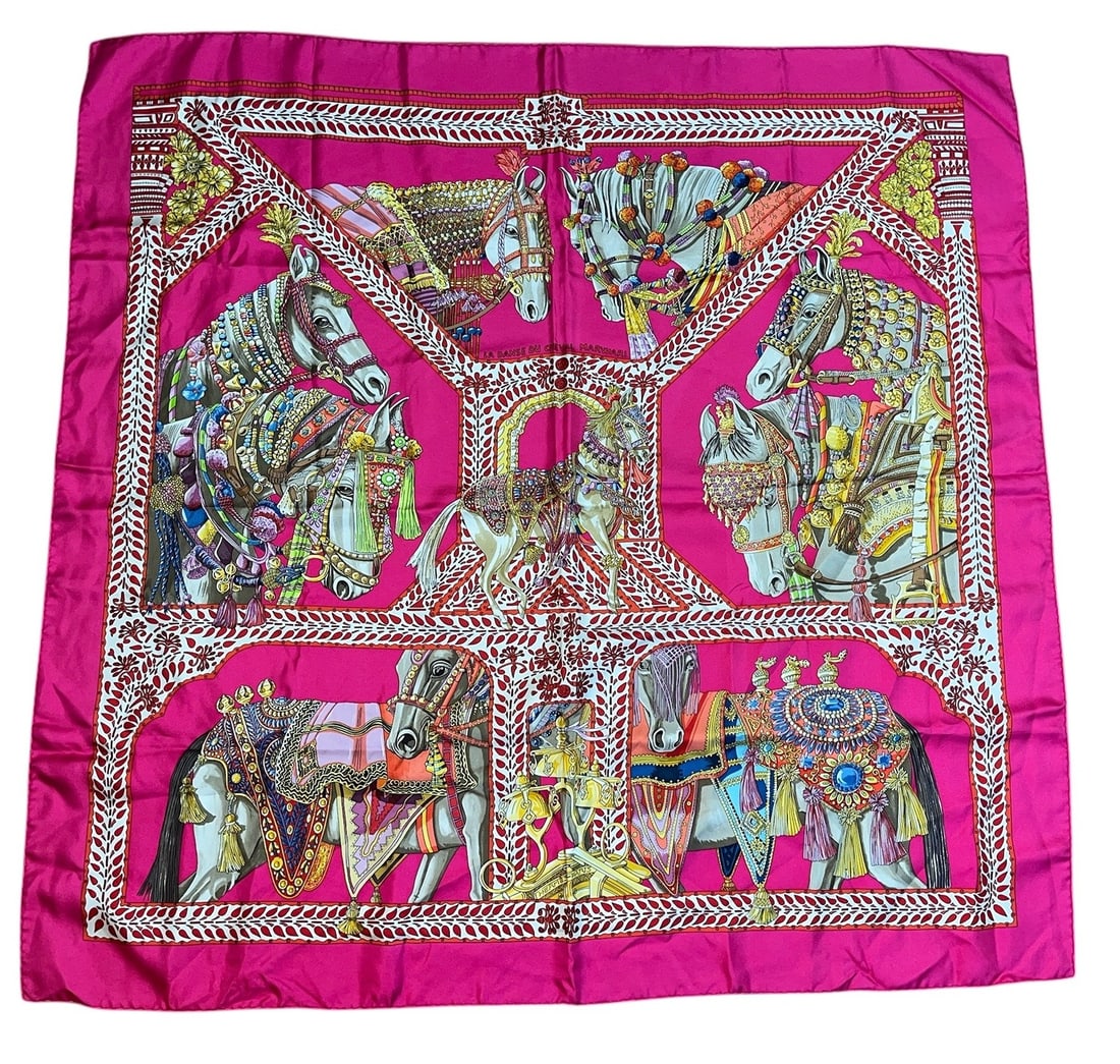 An HERMES Silk Carre 90 Scarf, "La Danse Du Cheval" (1 of 5)