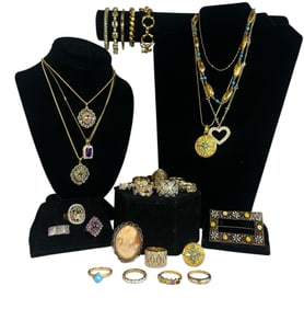 A Collection of Gold Toned Sterling Silver Jewelry
