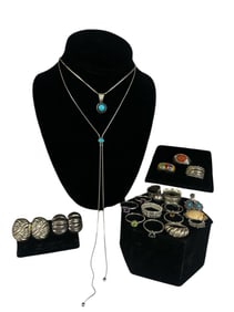 Collection Mostly Sterling Silver Costume and Southwestern Jewelry