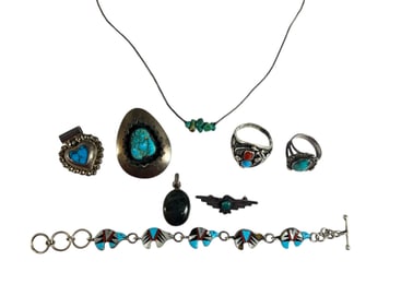 A Collection of Sterling Silver Southwestern Jewelry
