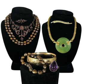 A Collection of Sterling Silver, Costume, & Rolled Gold Jewelry