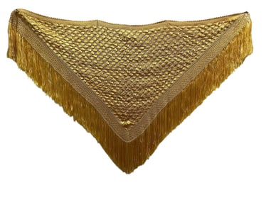 Vintage Golden Silk Shawl