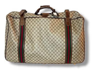Vintage 1970s GUCCI Monogram Canvas Suitcase