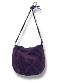A BOTTEGA Purple Suede Drawstring Handbag