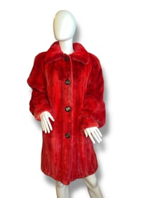 A Vintaged Dyed Mink Red Fur Coat, JOHN PAVLIS