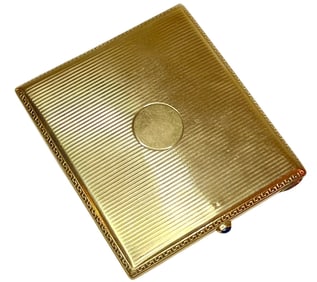 A 14k Gold & Sapphire Vintage Cigarette Case