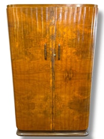 French Art Deco Burlwood Armoire