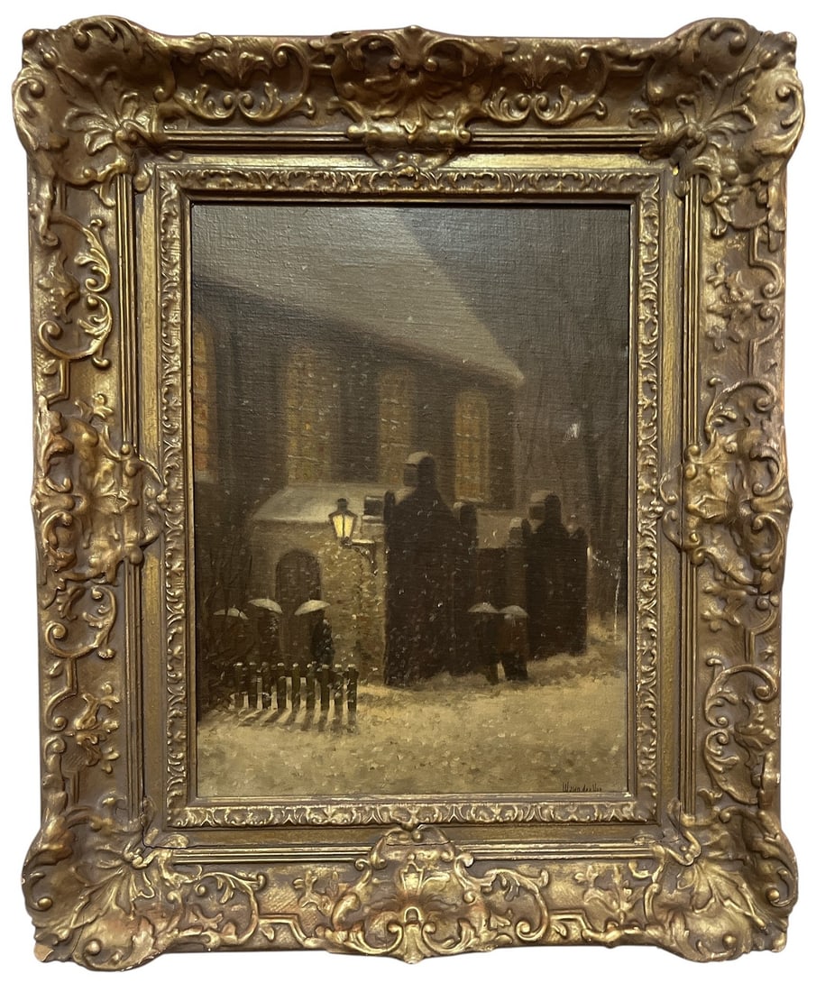 WILLEM VAN DER VEN (German, 1898-1958) Winter Scene, Oil Painting (1 of 3)