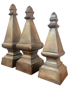 Three Graduating Cast Metal Decorative Mexican Finials
