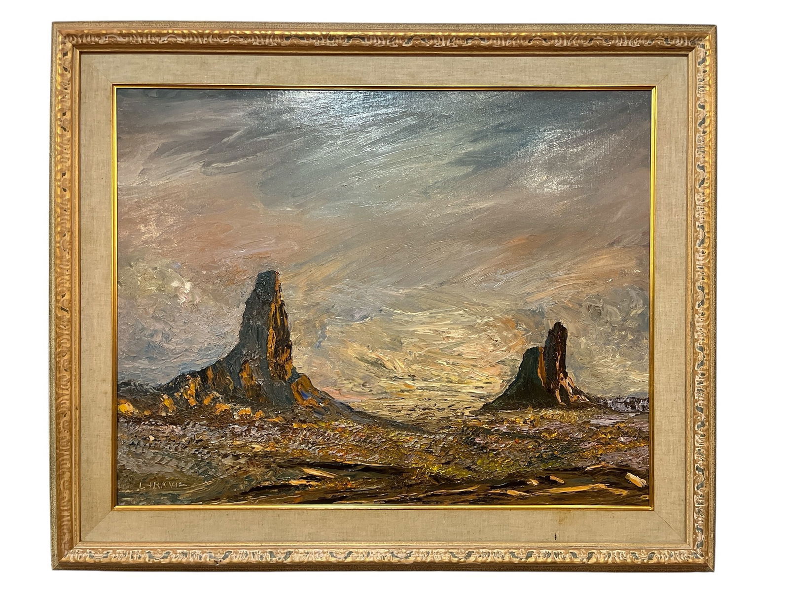 20th C. Canyon Landscape Oil Painting, L TRAVIS (1 of 5)