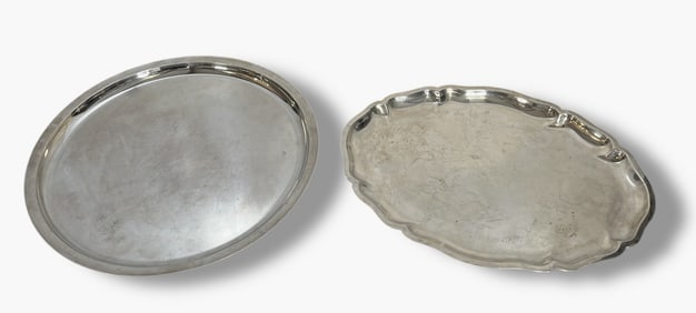 Two Antique WILKENS German 835 Silver Trays