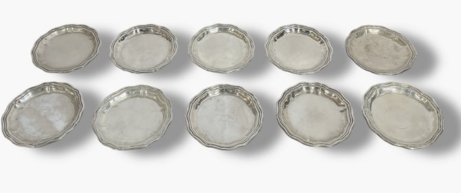 Collection 800 Silver Coaster Trays, Ten