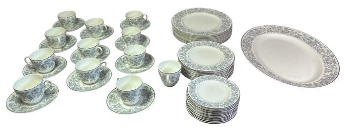 Collection of WEDGWOOD "Wildflower" Porcelain Dinnerware, 50+ Pcs