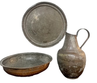 Collection Antique Hammered Copper Articles