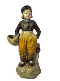 Austrian Ceramic Statue of a Market Boy, AUGUST OTTO for JOHANN MARESCH