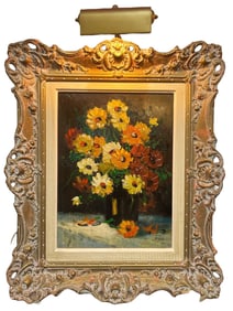 Signed Mid Century Floral Painting