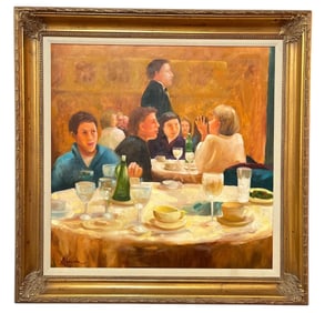 ROSEMARIE ADCOCK OEHLER Painting, Dinner Scene