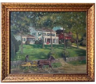 A 1935 Signed "Shadeland in 1800" Painting