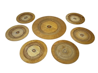 Set of 7 Pine Plates, EERO SAARINEN For TAILIO