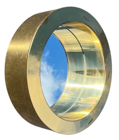 Signed Mid Century CURTIS JERE Brass Porthole Mirror, 1976