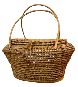 Vintage Boho Wicker Basket