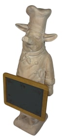 Vintage Chef Pig Statue with Chalkboard