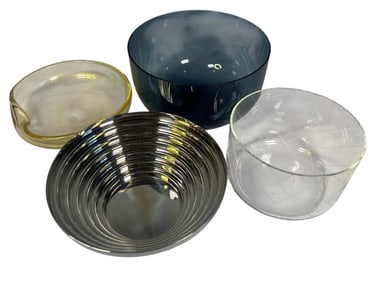 Collection of Glass & Monochromatic Bowls, TIFFANY & CO, ELSA PERETTI, TIMO SARPANEVA, ALESSI ITALIA