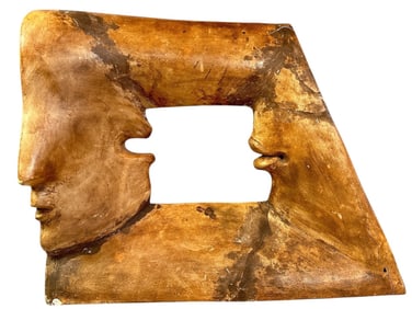 Modern Surrealism Two-Face Sculpture