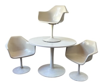 A SAARINEN Style Tulip Base Table & Chairs Set