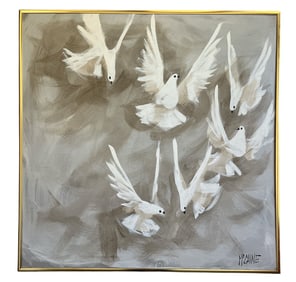 Signed ROBERT MCCAINE Mid Century Dove Painting