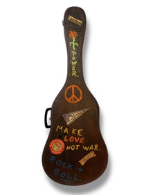 A POPS CASEY Folk Art Painted Guitar Case