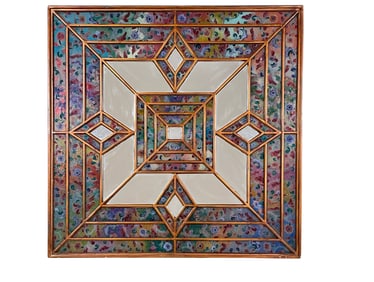 ROBERT M. WEISS Reverse Painted Mirror