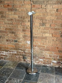 Mid Century Chrome & Lucite Lamp Magazine Holder Side Table