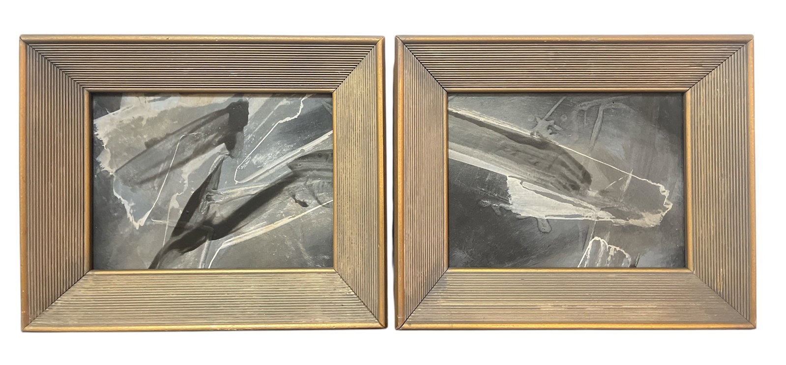Two K.F PRYOR Abstract Paintings: Both measure 9' H x 11" W in the frame.