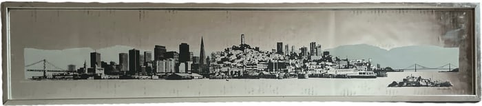 Mid Century Chrome San Francisco Skyline Foil Print