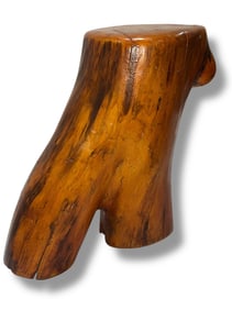 Abstract Body Form Live Edge Wood Stool