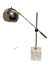 SONNEMAN Style Mid Century Chrome & Marble Desk Lamp