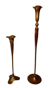 Two 20th Century Copper Candleholders, HESSEL STUDIO, GREG HESSEL