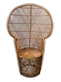 Mid Century Wicker Peacock Chair