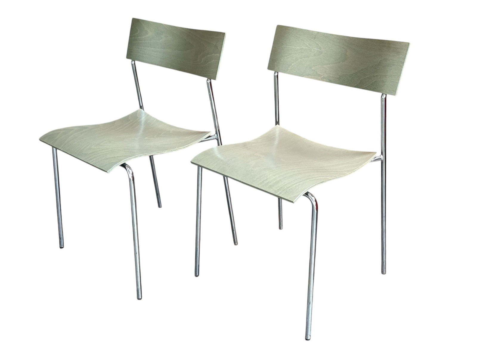 A Pair of JOHANNES FOERSOM "Campus" Chairs, LAMMHULTS: 30" H to back x 17.5" H to seat x 18.5" W x 18" D. Marked to underside of each chair.