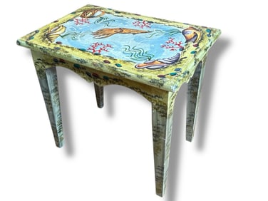 ROBERT M. WEISS Folk Art Table, Sealife