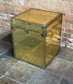 Hollywood Regency Style Brass Trunk