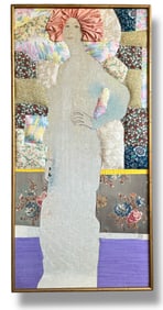 GUSTAV KLIMT Style Mixed Media Portrait of a Woman