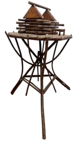 Folk Art Log Cabin Sewing Stand